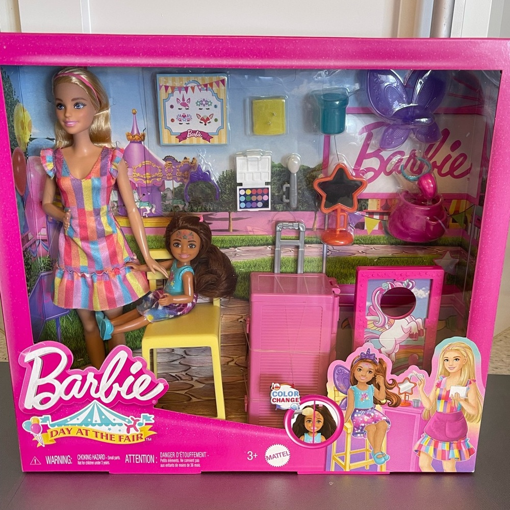 Mattel Barbie Day at the Fair Play Set Doll Face Paint Set w/Accessories NIB